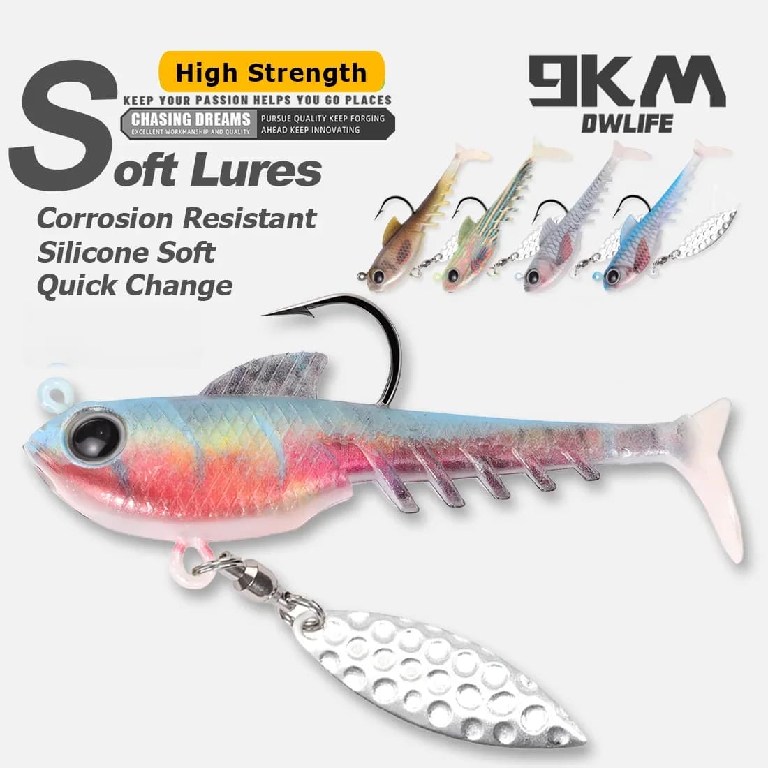 М'яка пластикова приманка swimbait з джиг-головкою та пелюсткою вертушки